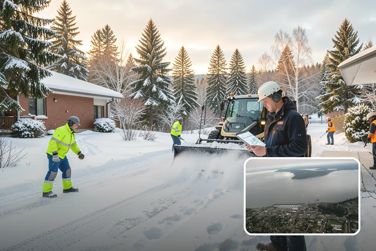 Car Dealership Snow Plowing in Des Moines, King County, WA - Inventory rows cleared without scraping vehicles
