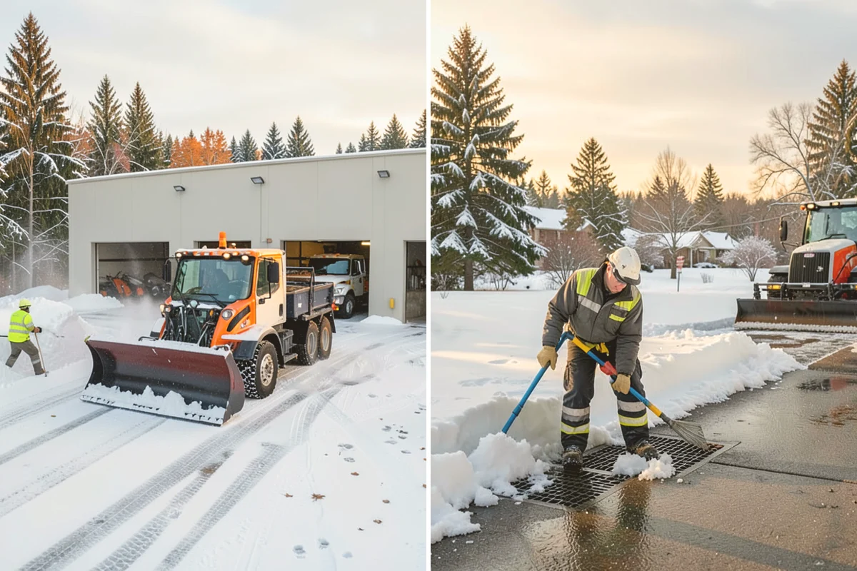 Car Dealership Snow Plowing in Edmonds, Snohomish County, WA - Map the display rows, customer lot, and service drive with management