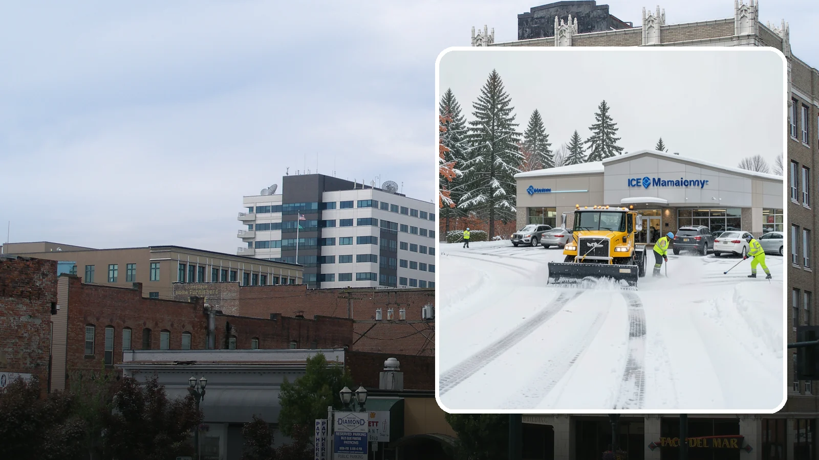 Car Dealership Snow Plowing in Everett, Snohomish County, WA - We plow dealership lots, showroom entrances, and service drives while working carefully around your inventory.