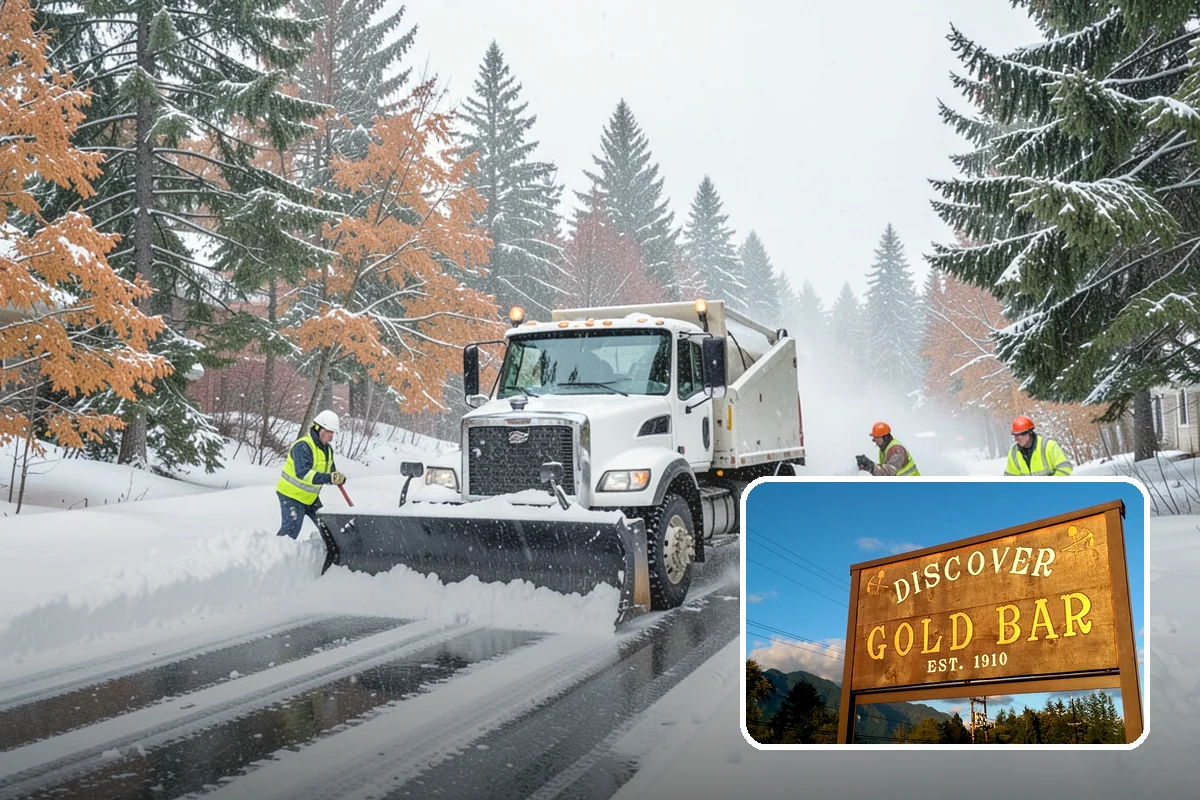 Car Dealership Snow Plowing in Gold Bar, Snohomish County, WA - Inventory rows cleared without scraping vehicles