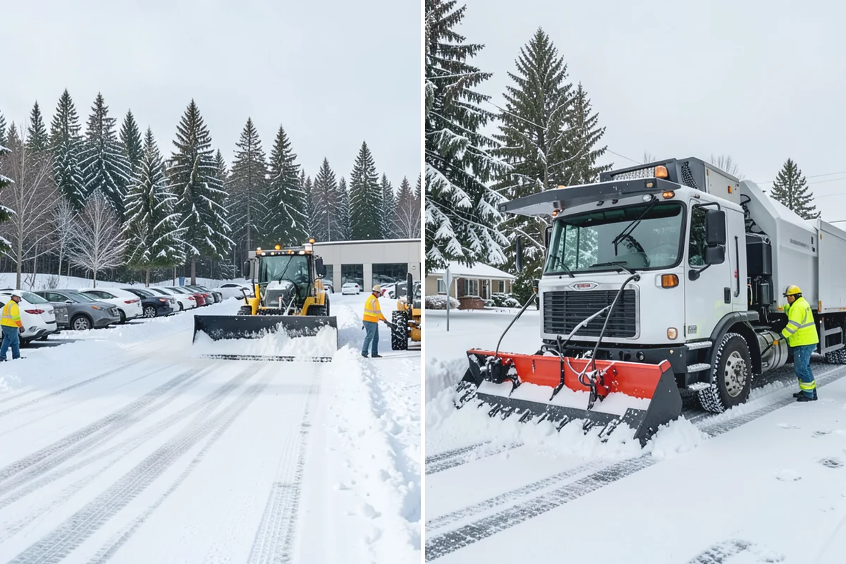 Car Dealership Snow Plowing in Granite Falls, Snohomish County, WA - Map the display rows, customer lot, and service drive with management