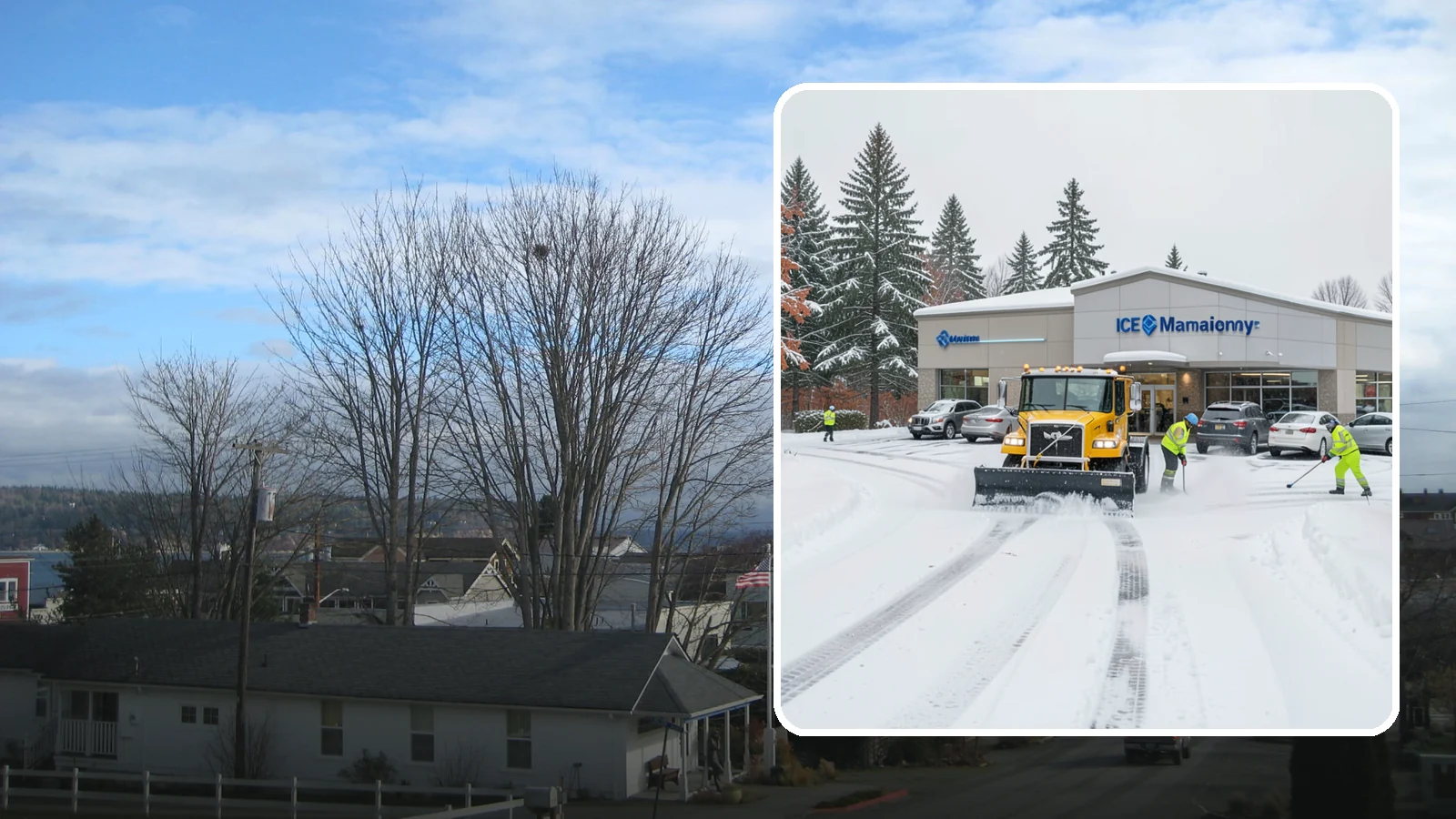 Car Dealership Snow Plowing in Langley, Island County, WA - We plow dealership lots, showroom entrances, and service drives while working carefully around your inventory.