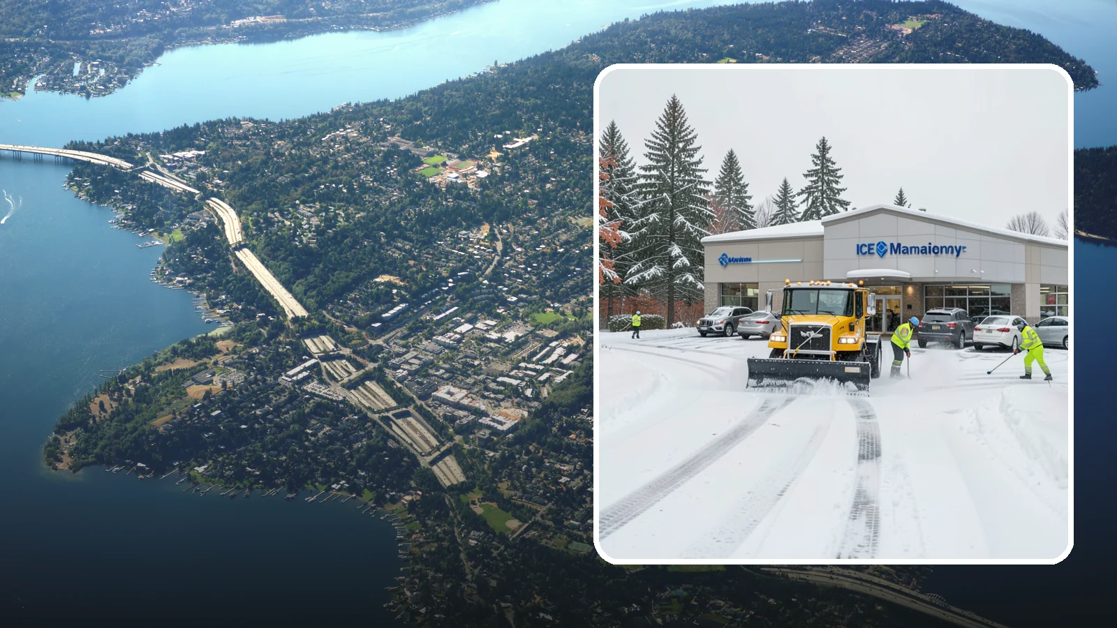 Car Dealership Snow Plowing in Mercer Island, King County, WA - We plow dealership lots, showroom entrances, and service drives while working carefully around your inventory.