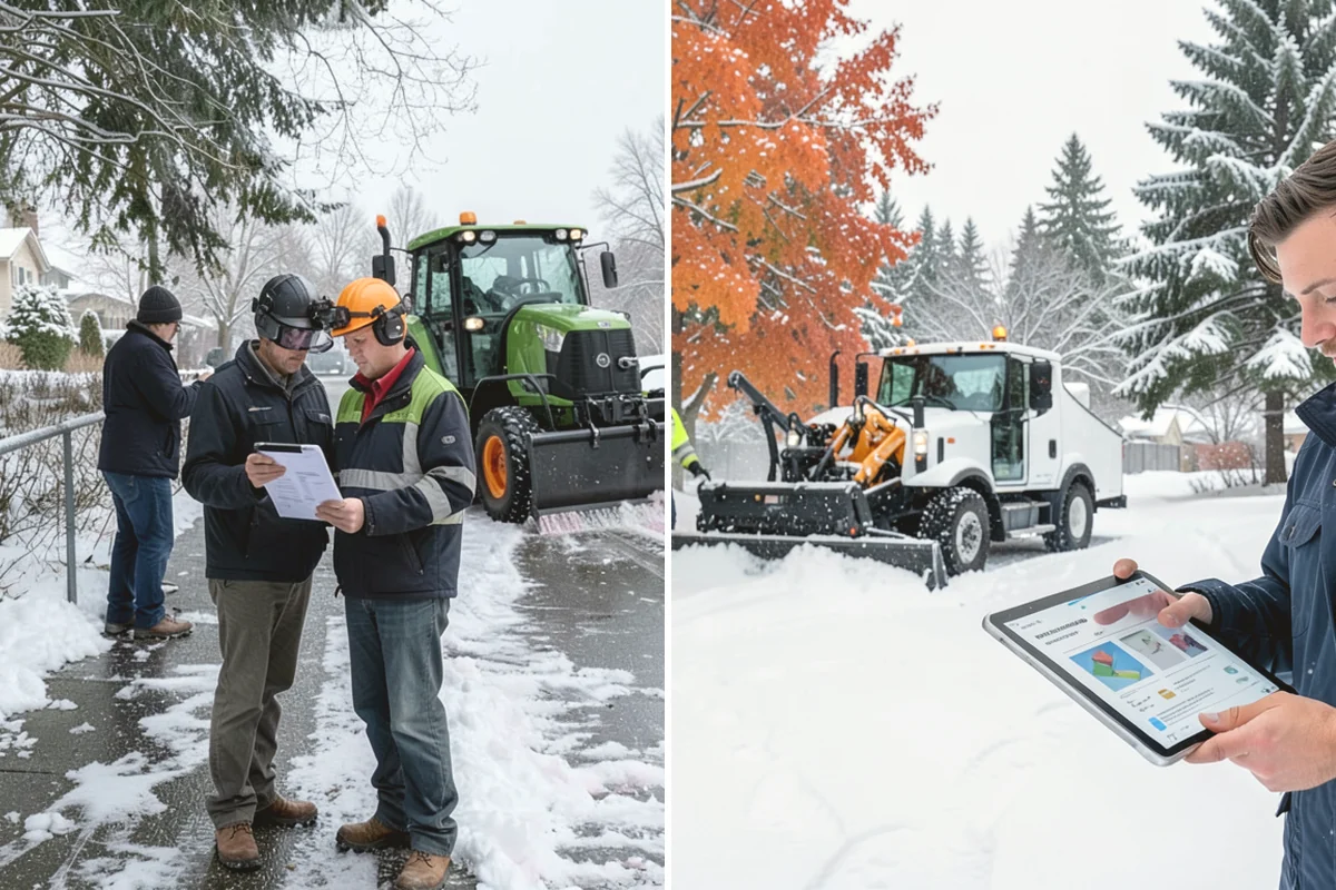Car Dealership Snow Plowing in Monroe, Snohomish County, WA - Map the display rows, customer lot, and service drive with management