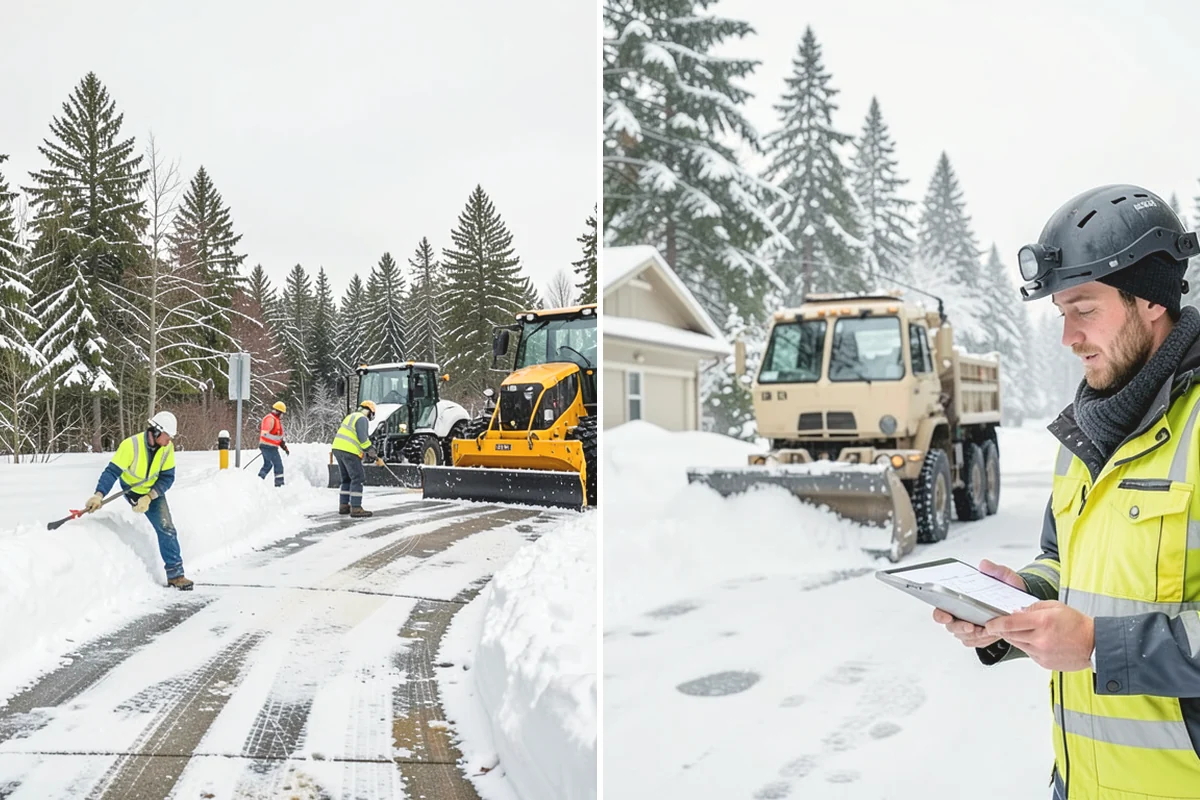 Car Dealership Snow Plowing in Mukilteo, Snohomish County, WA - Map the display rows, customer lot, and service drive with management