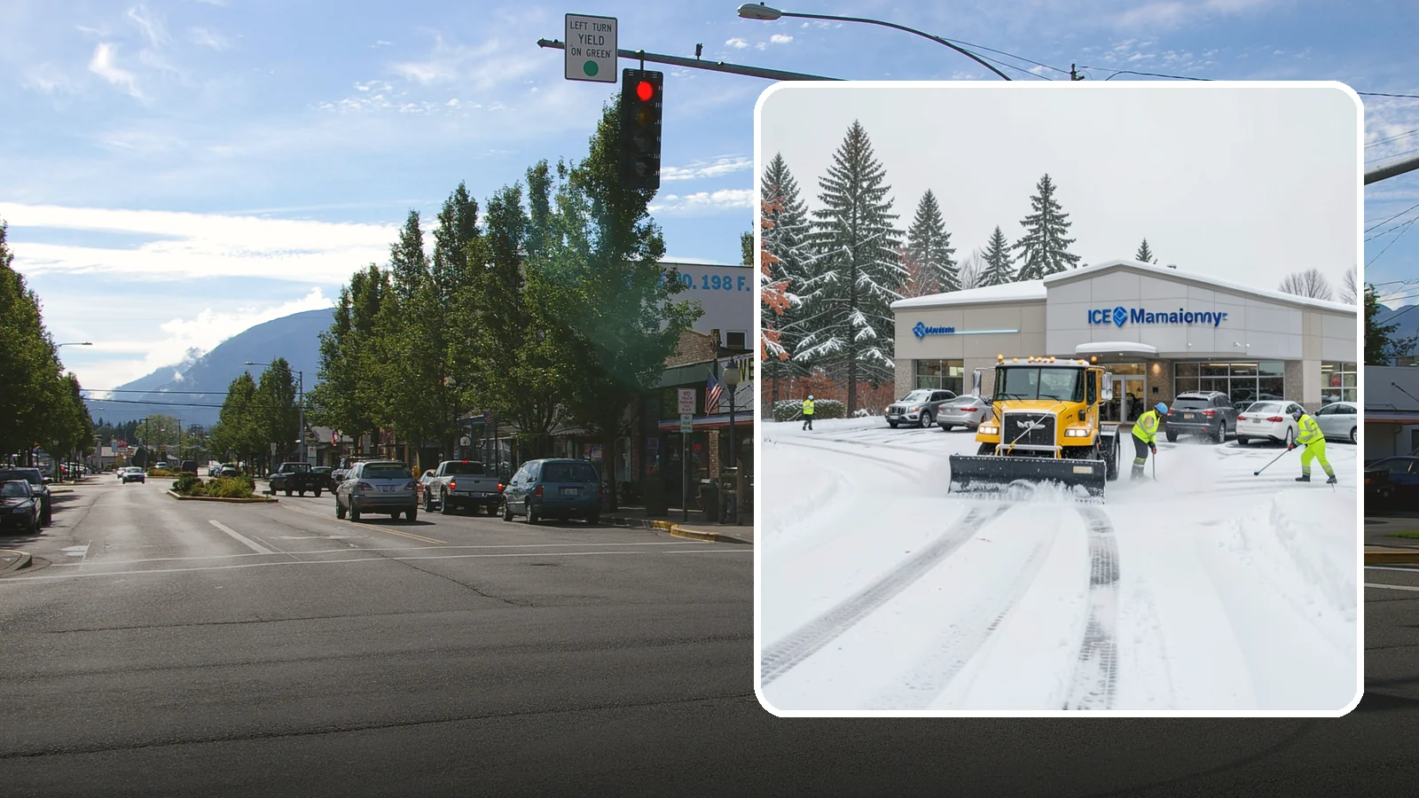 Car Dealership Snow Plowing in North Bend, King County, WA - We plow dealership lots, showroom entrances, and service drives while working carefully around your inventory.