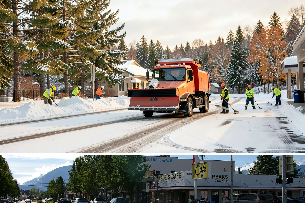 Car Dealership Snow Plowing in North Bend, King County, WA - Set up service before winter so your inventory and showroom stay presentable and open.