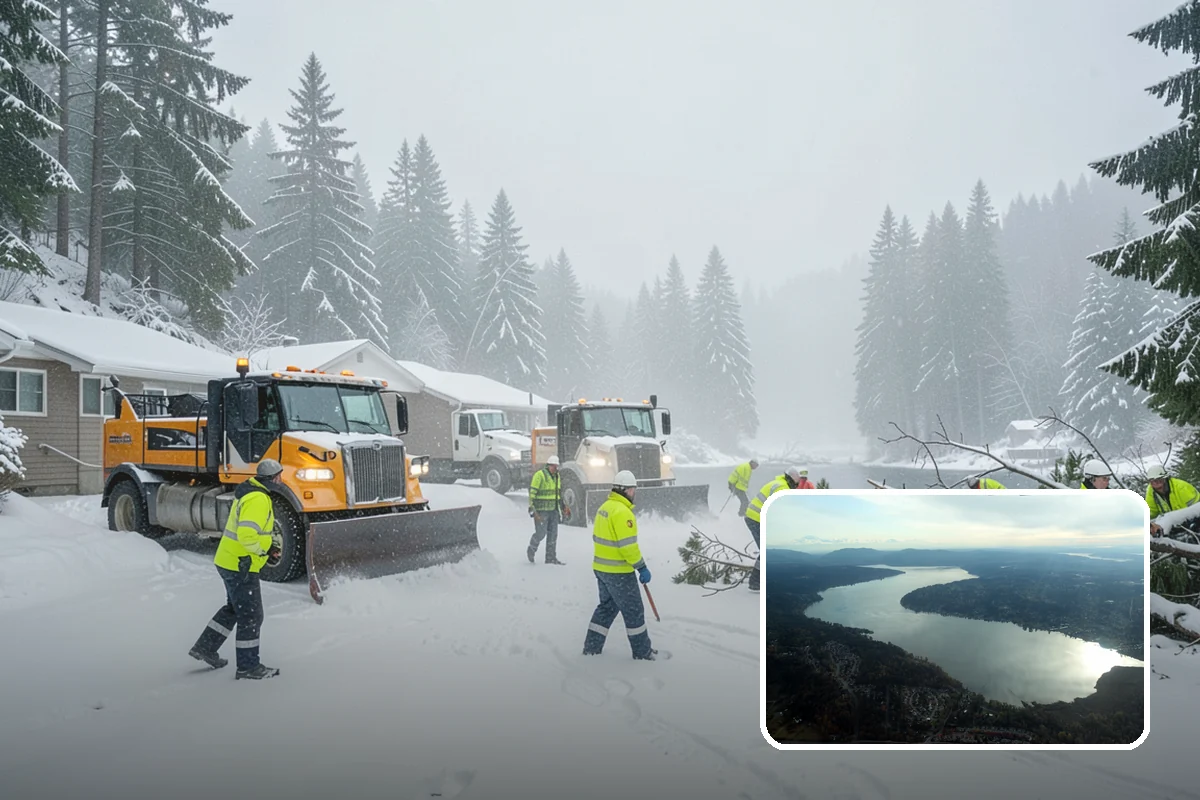 Car Dealership Snow Plowing in Sammamish, King County, WA - Inventory rows cleared without scraping vehicles