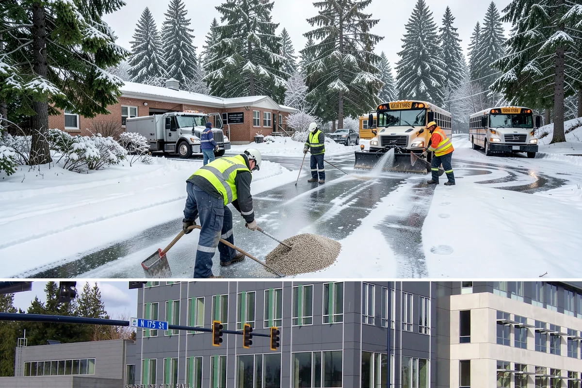 Car Dealership Snow Plowing in Shoreline, King County, WA - Set up service before winter so your inventory and showroom stay presentable and open.