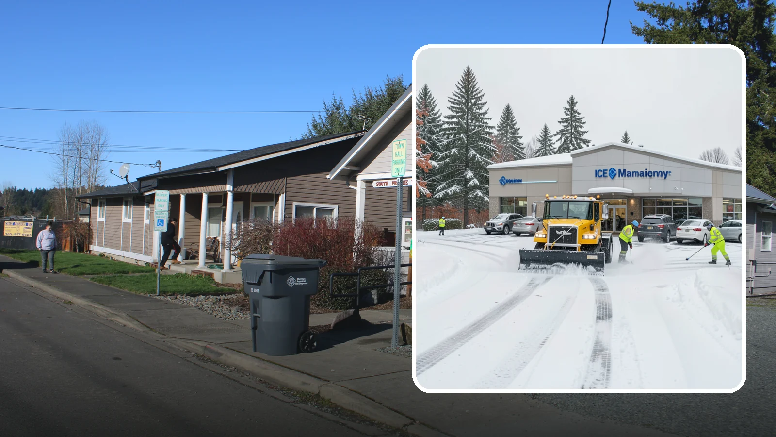 Car Dealership Snow Plowing in South Prairie, Pierce County, WA - We plow dealership lots, showroom entrances, and service drives while working carefully around your inventory.