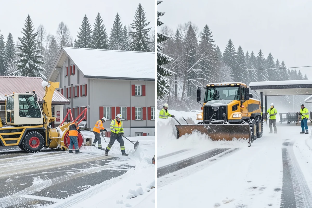 Car Dealership Snow Plowing in Sumner, Pierce County, WA - Map the display rows, customer lot, and service drive with management