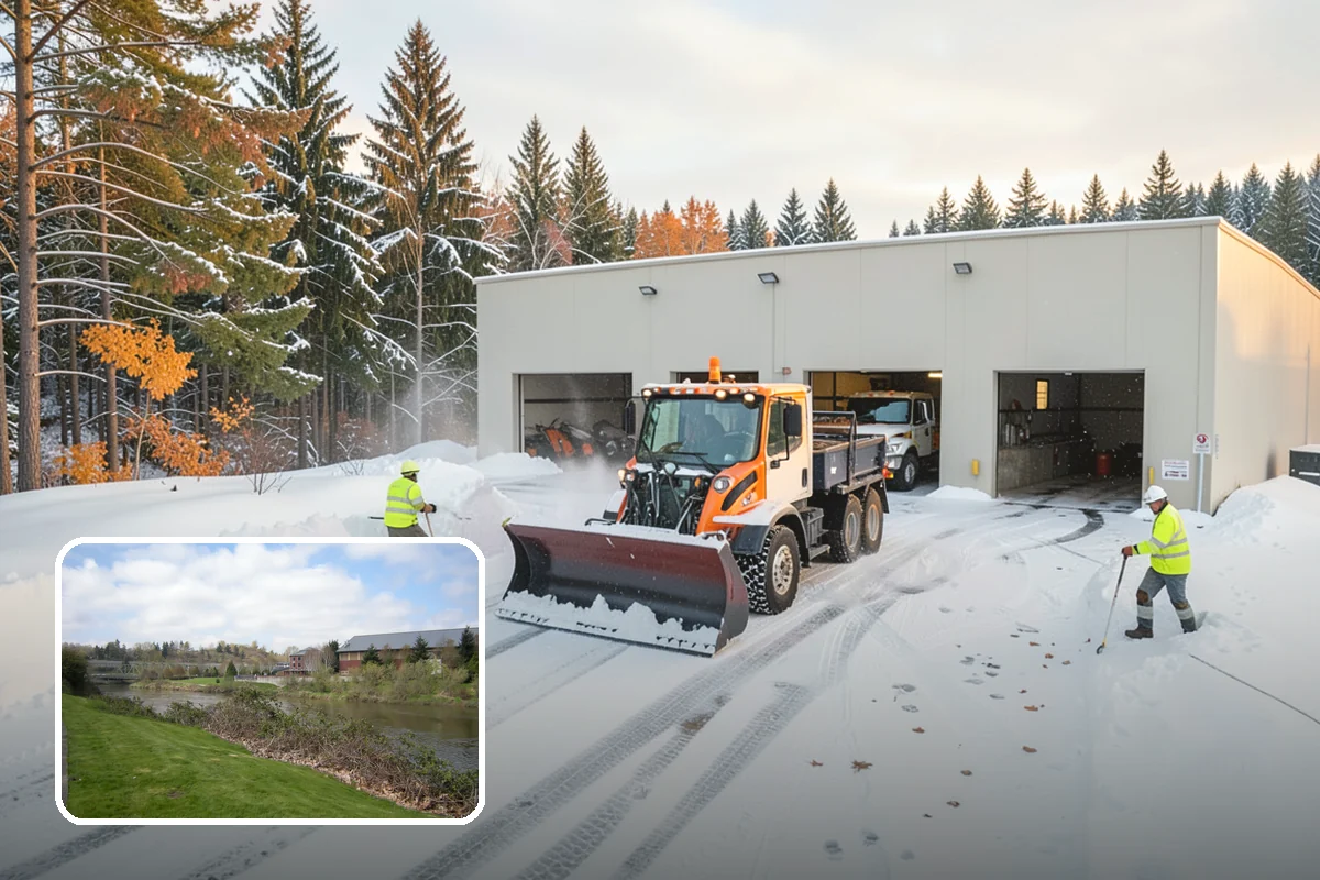 Car Dealership Snow Plowing in Tukwila, King County, WA - Inventory rows cleared without scraping vehicles