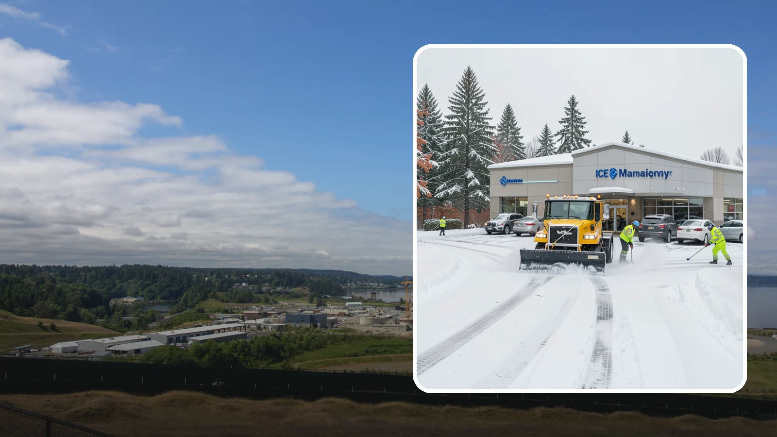 Car Dealership Snow Plowing in University Place, Pierce County, WA - We plow dealership lots, showroom entrances, and service drives while working carefully around your inventory.