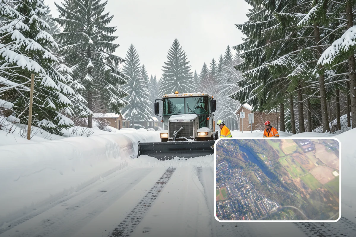 Catch Basin Snow Clearing in Algona, King County, WA - Prevents ponding and flooding during thaws and rain events
