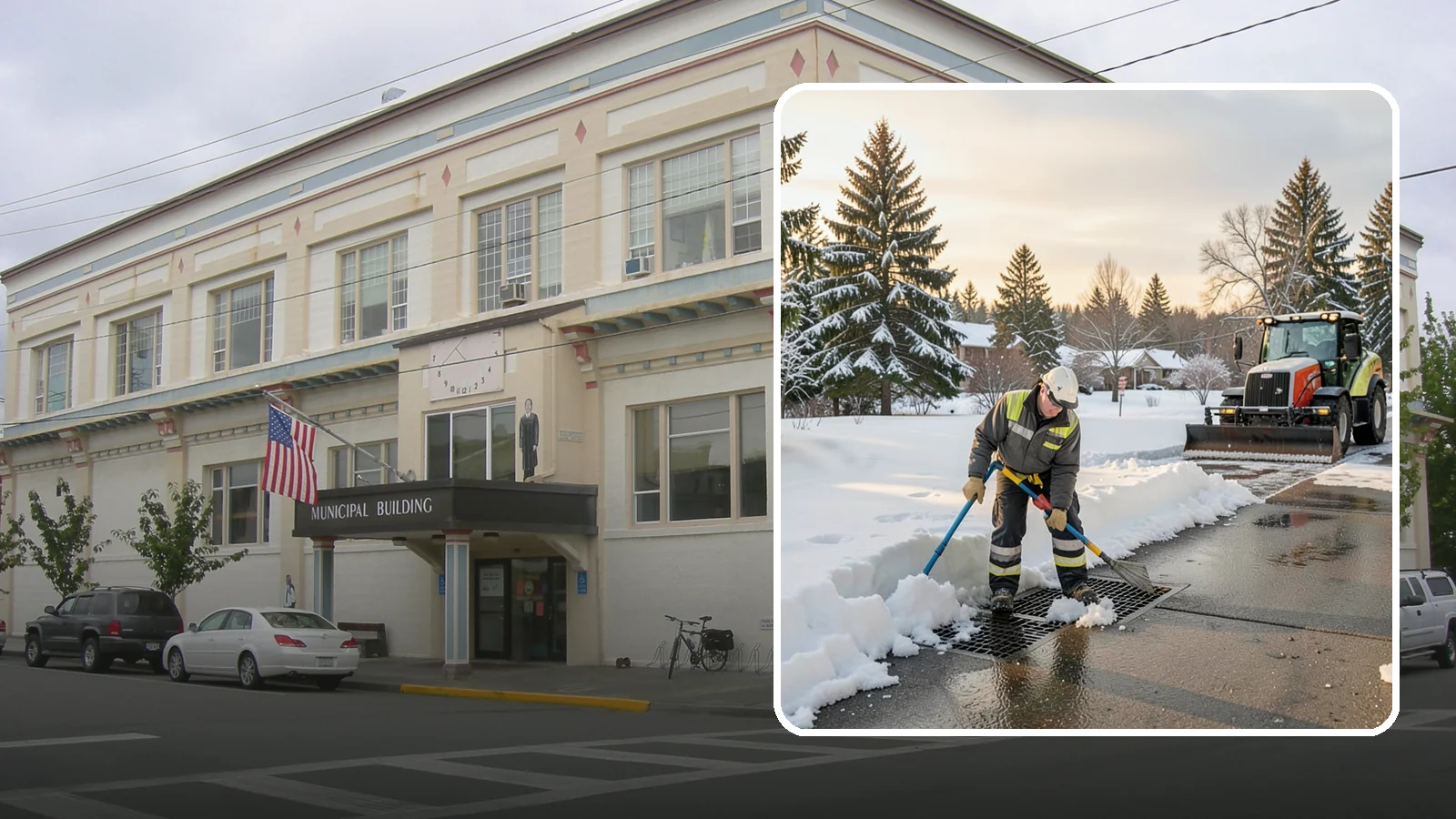 Catch Basin Snow Clearing in Anacortes, Skagit County, WA - We keep catch basins and storm grates open so meltwater and rain drain instead of flooding your lot.