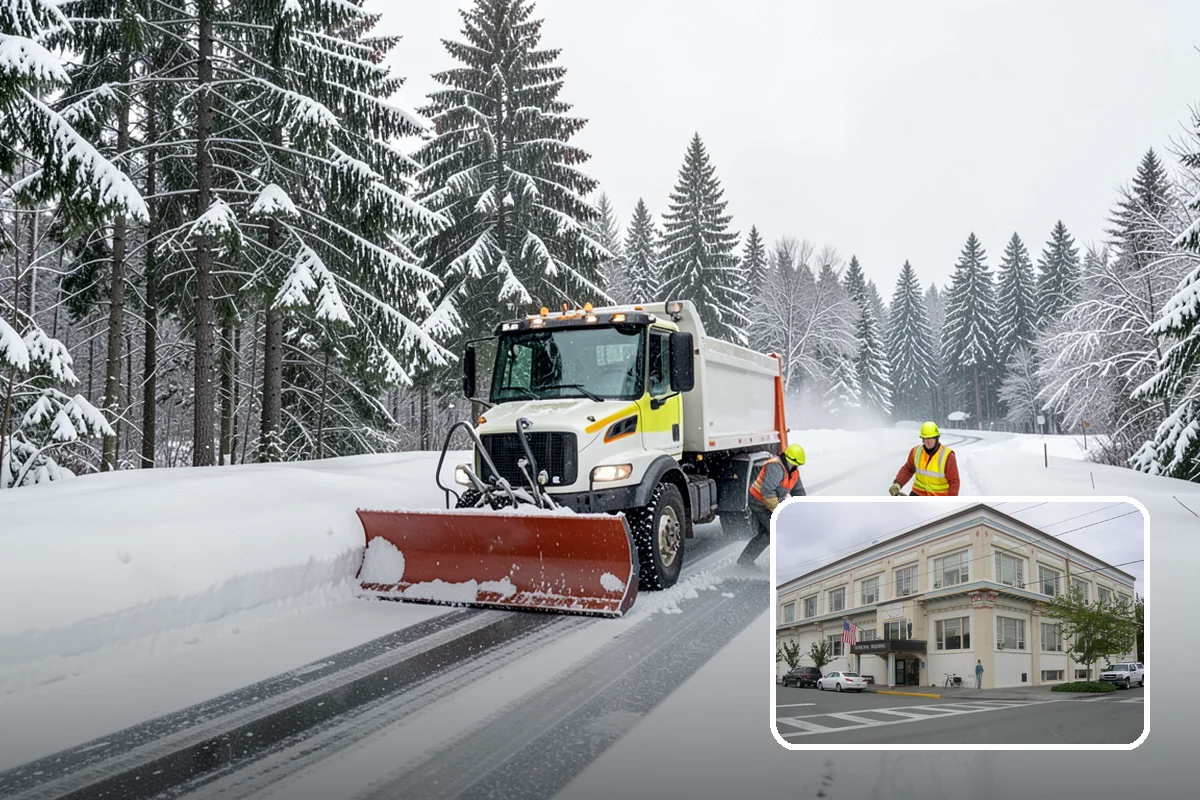 Catch Basin Snow Clearing in Anacortes, Skagit County, WA - Prevents ponding and flooding during thaws and rain events