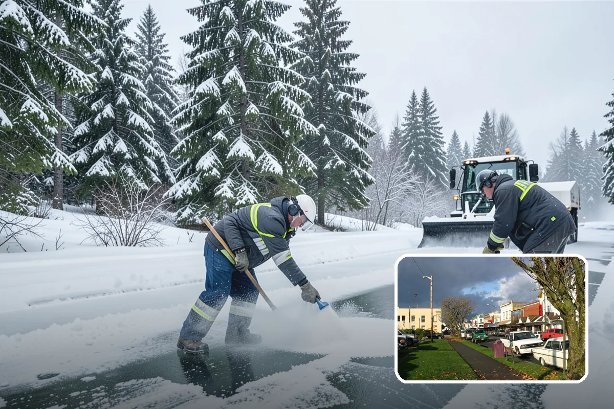 Catch Basin Snow Clearing in Arlington, Snohomish County, WA - Prevents ponding and flooding during thaws and rain events