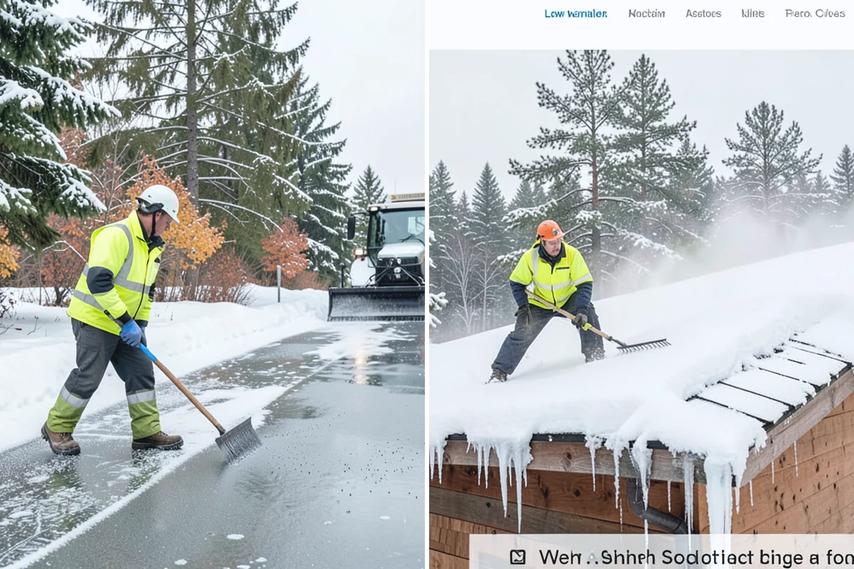 Catch Basin Snow Clearing in Beaux Arts Village, King County, WA - We locate catch basins and storm grates across the site