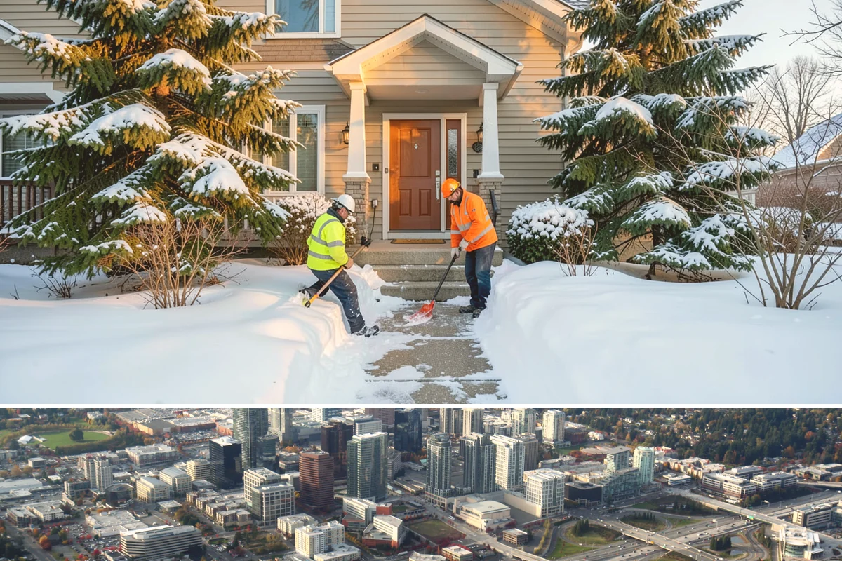 Catch Basin Snow Clearing in Bellevue, King County, WA - Basins need clearing right before the thaw cycles and atmospheric rivers that regularly follow our snow events from December...