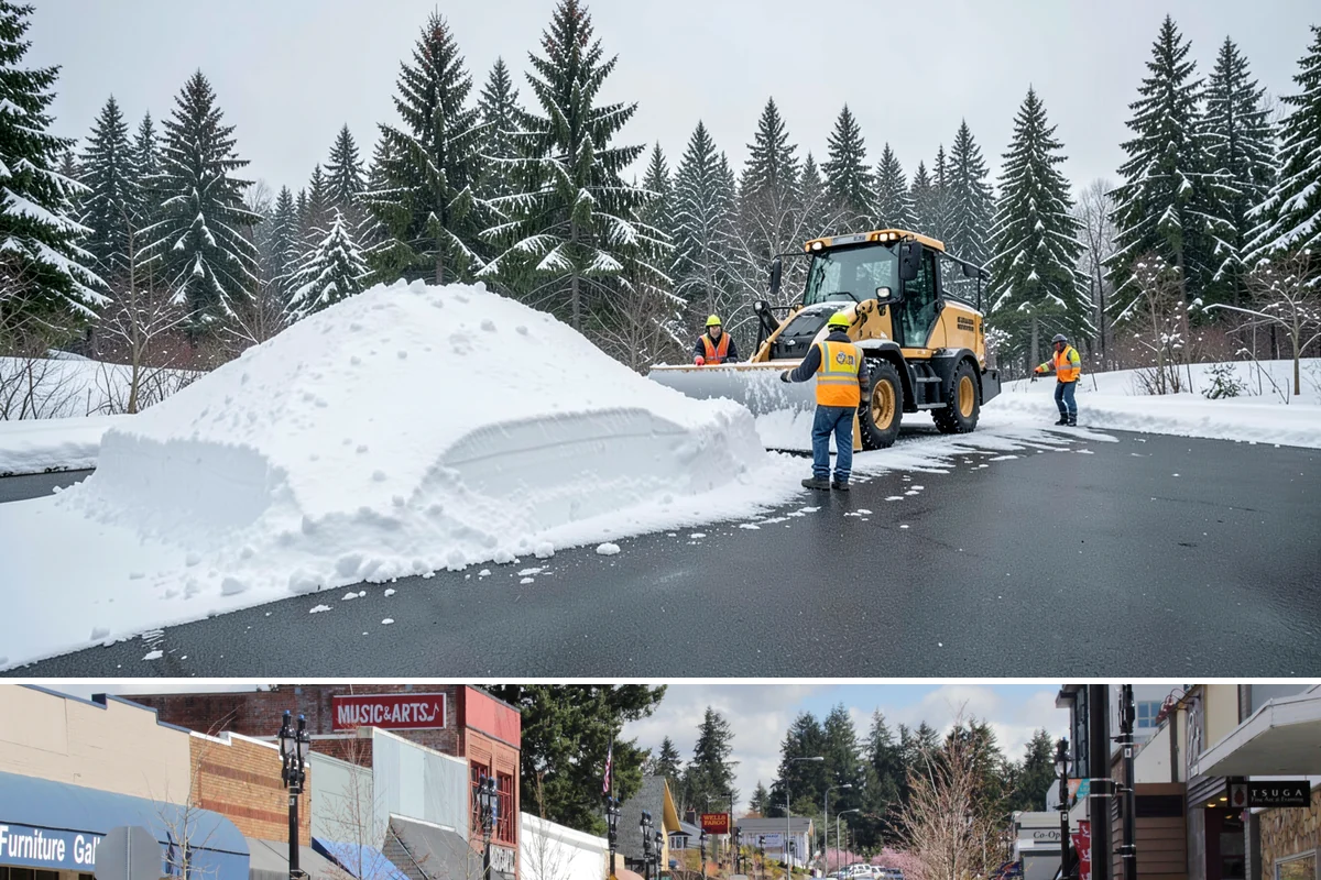 Catch Basin Snow Clearing in Bothell, King County, WA - Basins need clearing right before the thaw cycles and atmospheric rivers that regularly follow our snow events from December...