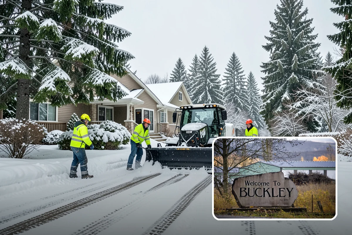 Catch Basin Snow Clearing in Buckley, Pierce County, WA - Prevents ponding and flooding during thaws and rain events