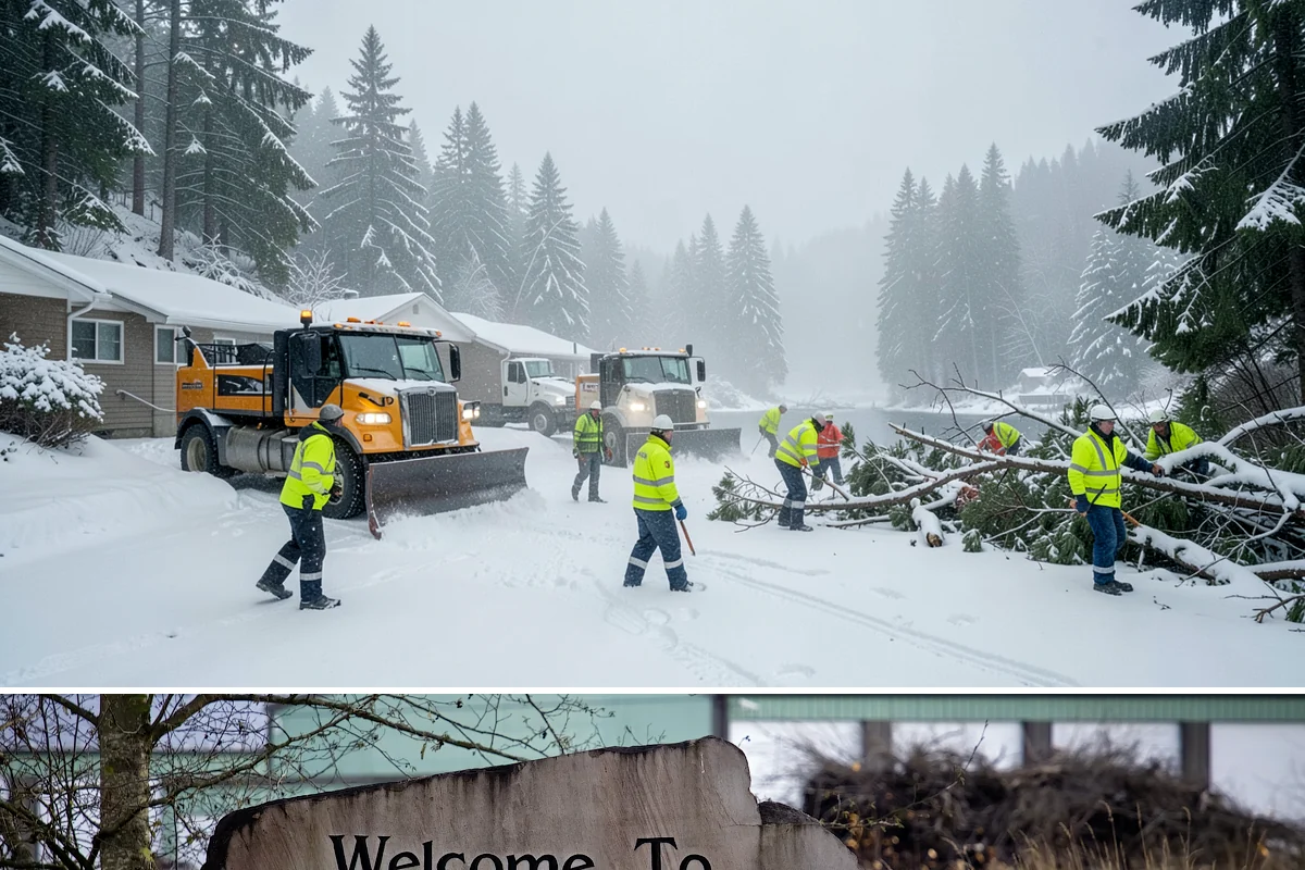 Catch Basin Snow Clearing in Buckley, Pierce County, WA - Basins need clearing right before the thaw cycles and atmospheric rivers that regularly follow our snow events from December...