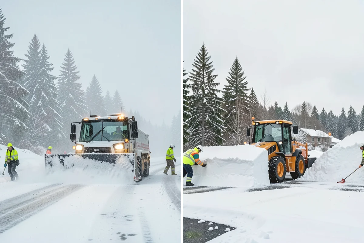 Catch Basin Snow Clearing in Burlington, Skagit County, WA - We locate catch basins and storm grates across the site