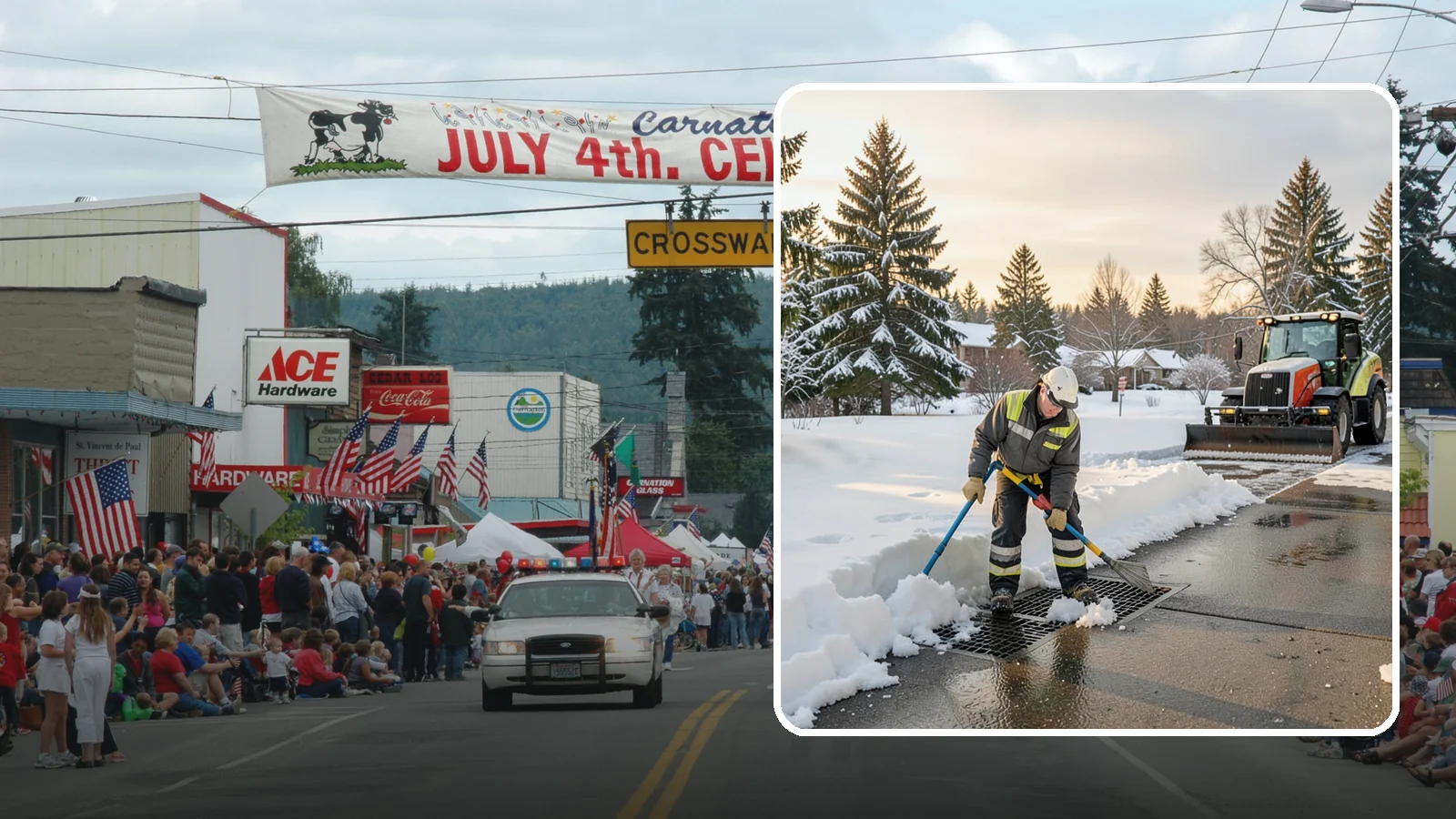 Catch Basin Snow Clearing in Carnation, King County, WA - We keep catch basins and storm grates open so meltwater and rain drain instead of flooding your lot.