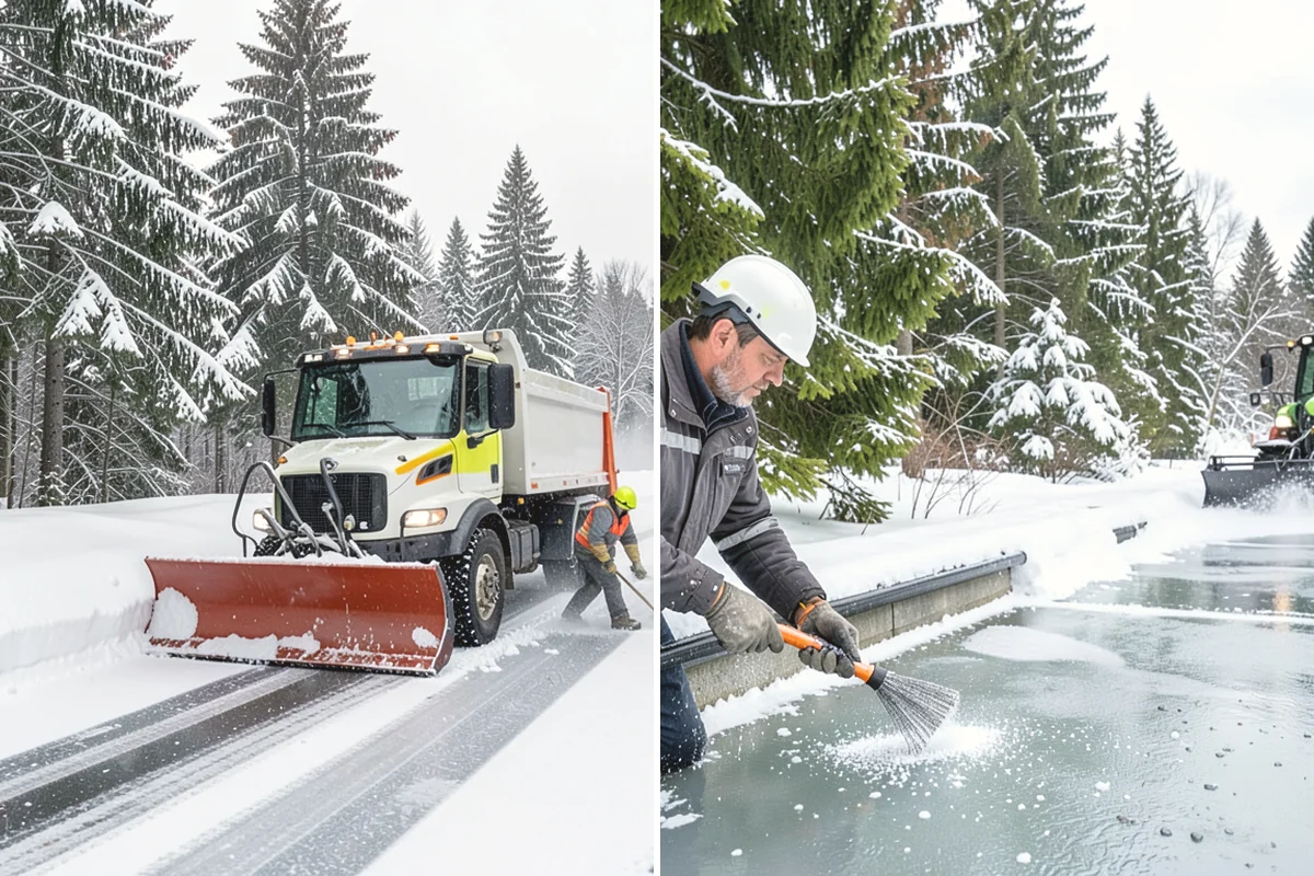 Catch Basin Snow Clearing in Carnation, King County, WA - We locate catch basins and storm grates across the site