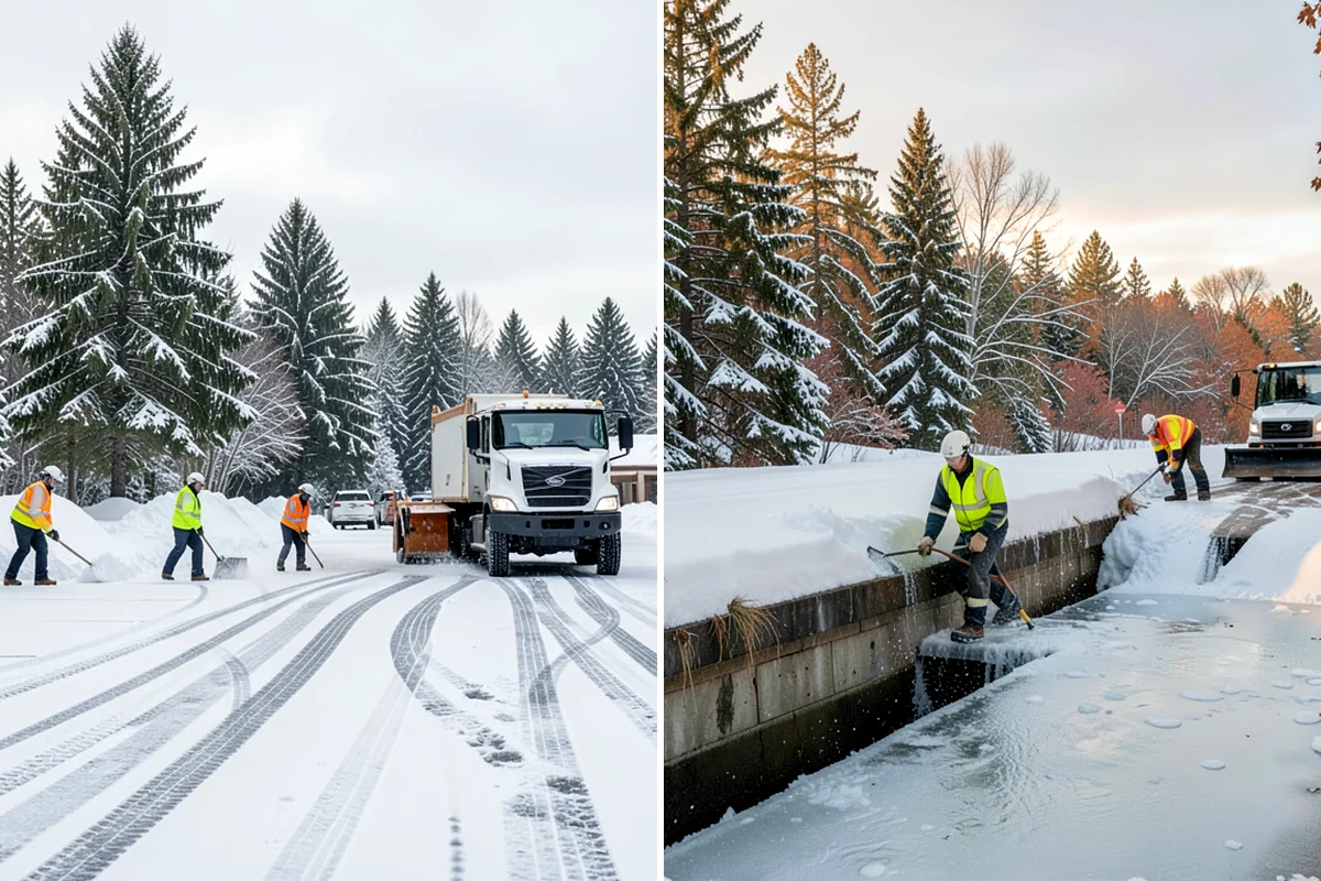 Catch Basin Snow Clearing in Clyde Hill, King County, WA - We locate catch basins and storm grates across the site
