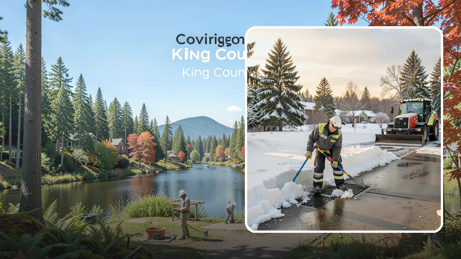 Catch Basin Snow Clearing in Covington, King County, WA - We keep catch basins and storm grates open so meltwater and rain drain instead of flooding your lot.