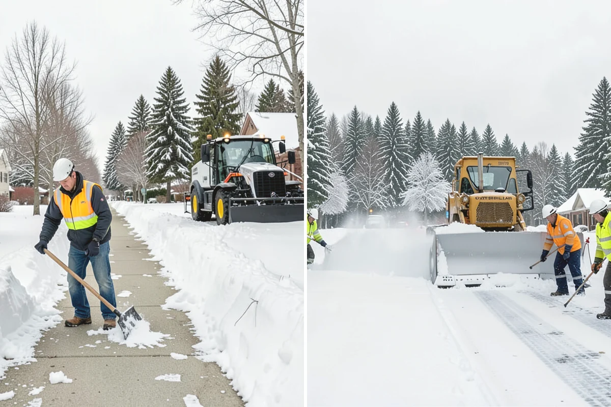 Catch Basin Snow Clearing in Covington, King County, WA - We locate catch basins and storm grates across the site