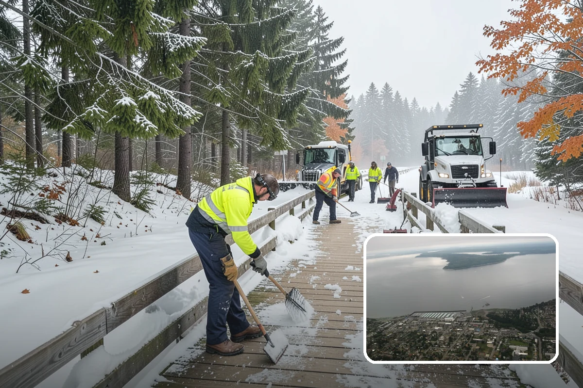 Catch Basin Snow Clearing in Des Moines, King County, WA - Prevents ponding and flooding during thaws and rain events