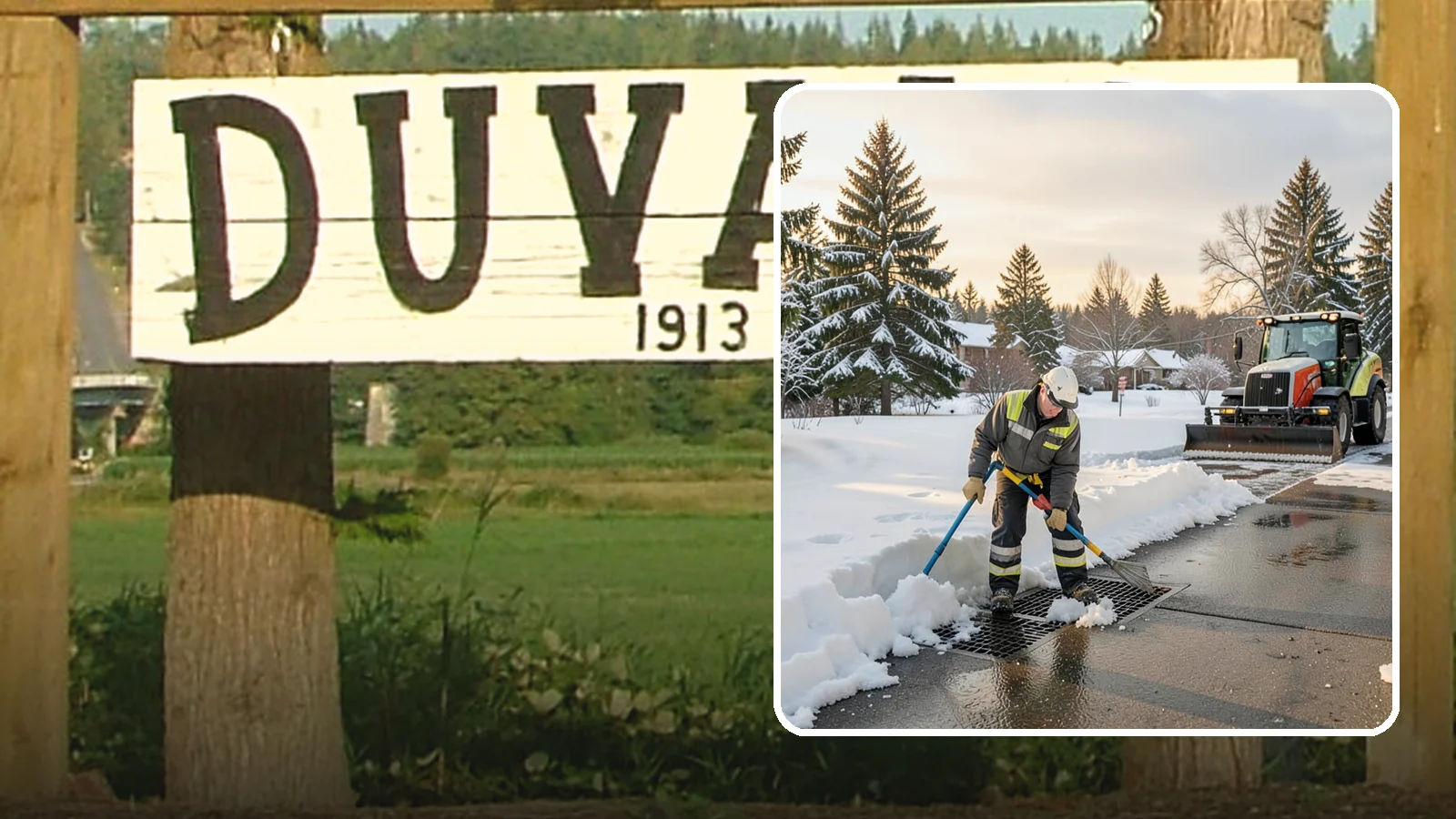Catch Basin Snow Clearing in Duvall, King County, WA - We keep catch basins and storm grates open so meltwater and rain drain instead of flooding your lot.
