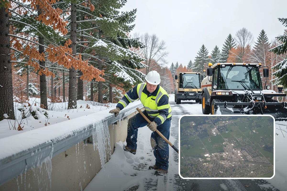 Catch Basin Snow Clearing in Enumclaw, King County, WA - Prevents ponding and flooding during thaws and rain events