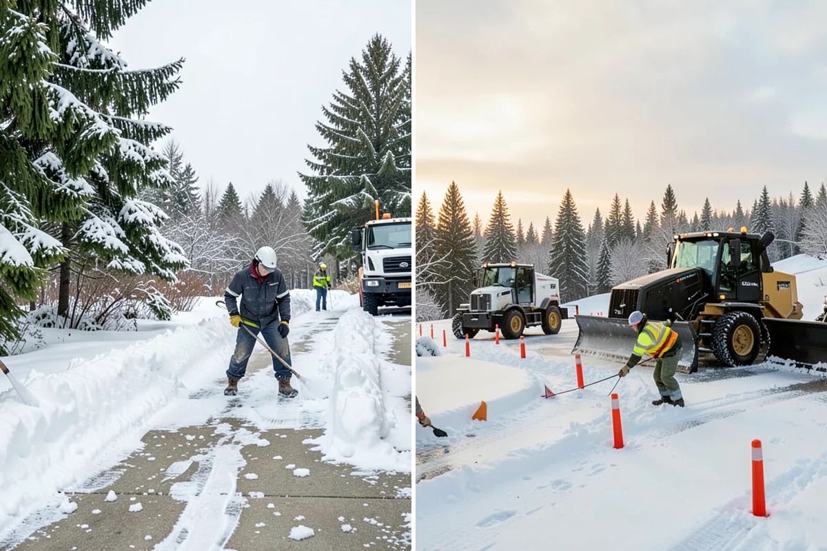Catch Basin Snow Clearing in Enumclaw, King County, WA - We locate catch basins and storm grates across the site