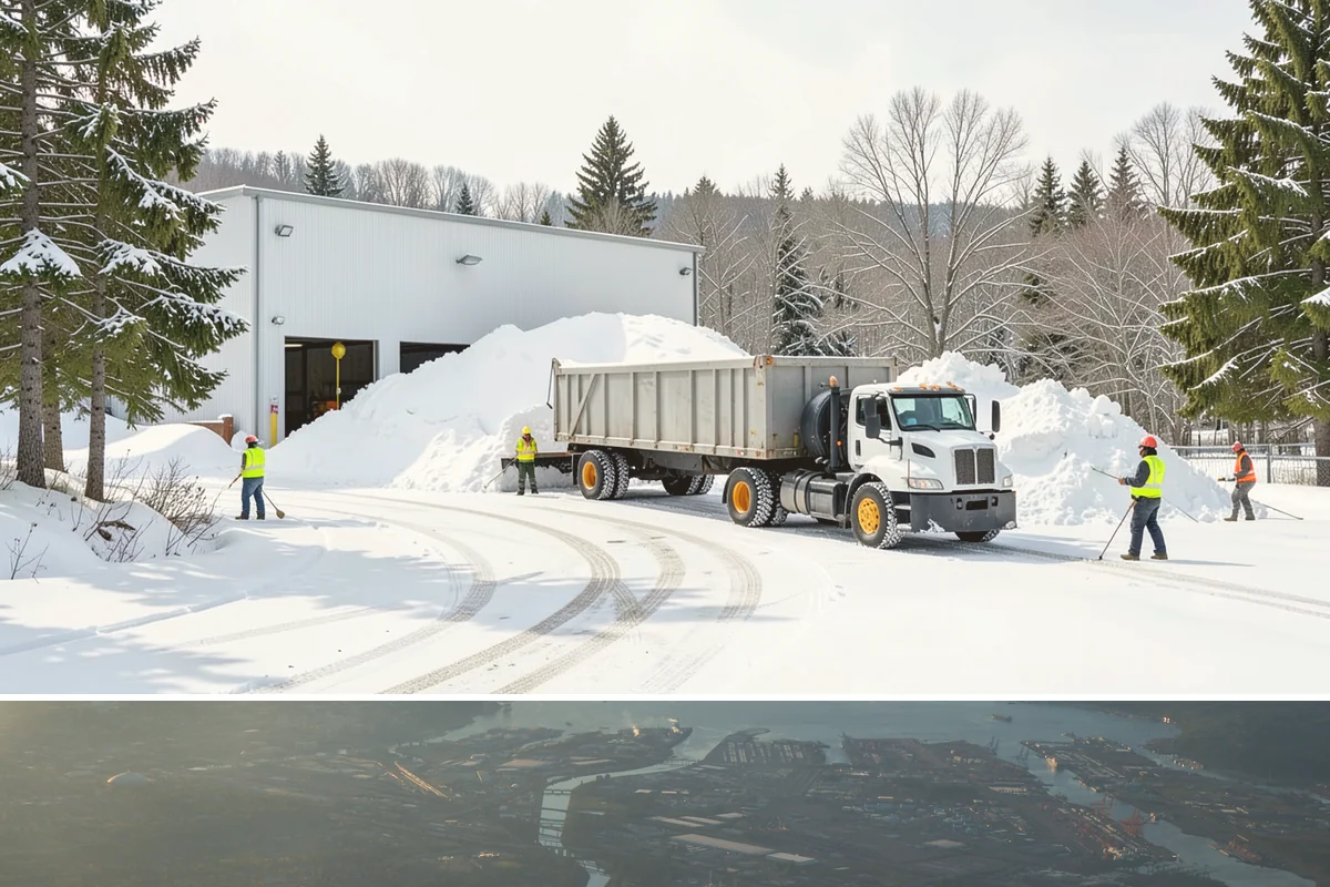 Catch Basin Snow Clearing in Fife, Pierce County, WA - Basins need clearing right before the thaw cycles and atmospheric rivers that regularly follow our snow events from December...