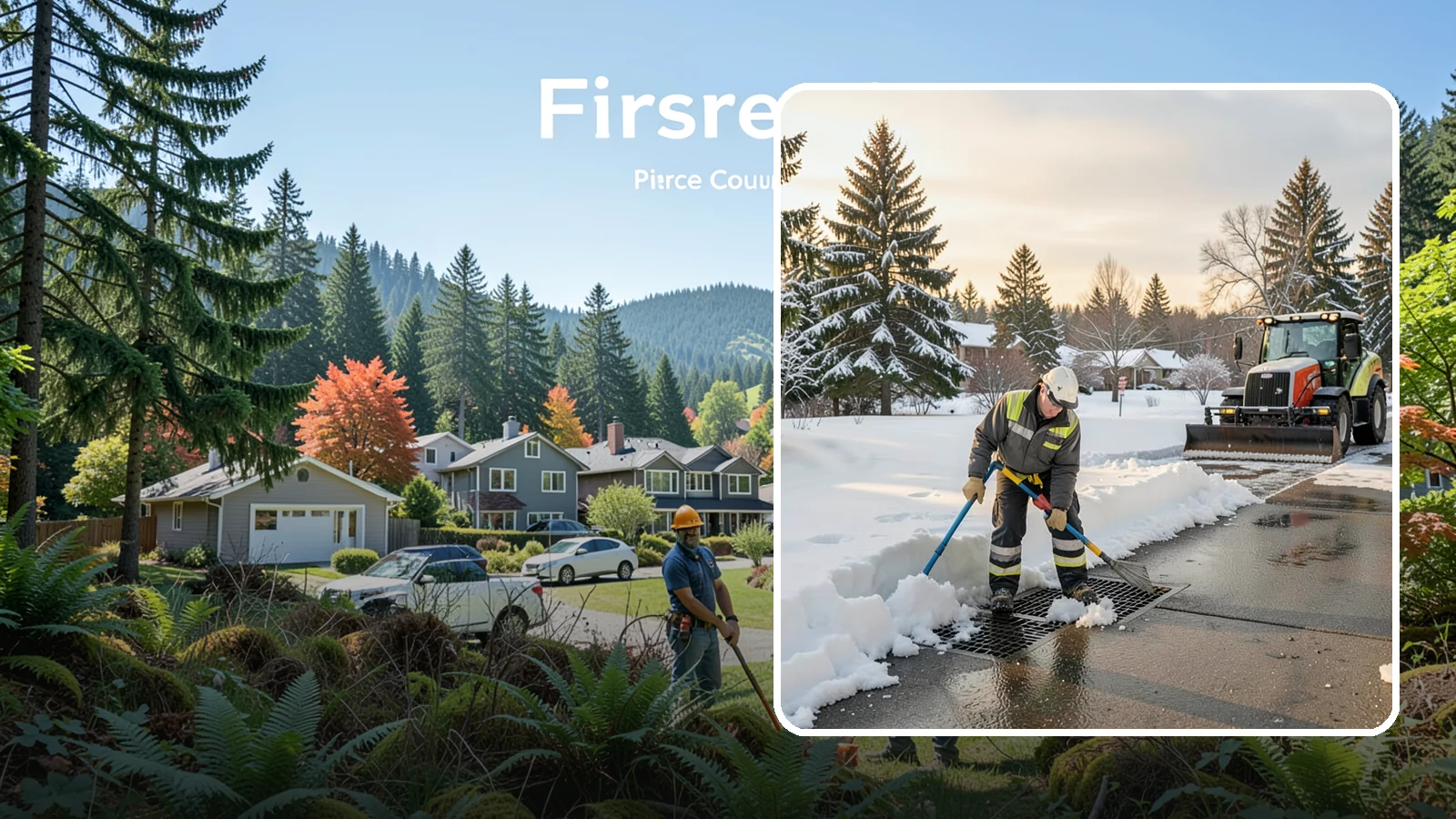 Catch Basin Snow Clearing in Fircrest, Pierce County, WA - We keep catch basins and storm grates open so meltwater and rain drain instead of flooding your lot.