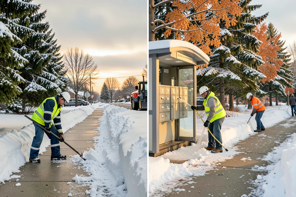 Catch Basin Snow Clearing in Fircrest, Pierce County, WA - We locate catch basins and storm grates across the site