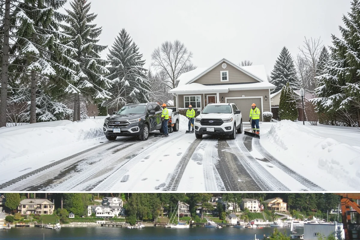 Catch Basin Snow Clearing in Gig Harbor, Pierce County, WA - Basins need clearing right before the thaw cycles and atmospheric rivers that regularly follow our snow events from December...