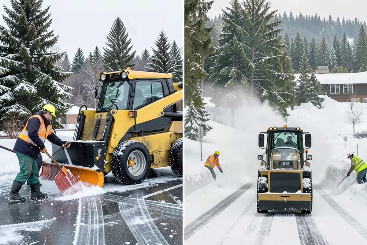 Catch Basin Snow Clearing in Hunts Point, King County, WA - We locate catch basins and storm grates across the site