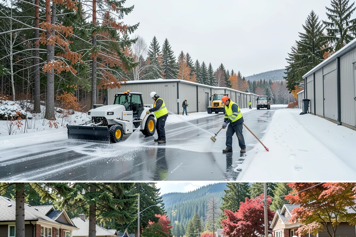 Catch Basin Snow Clearing in Hunts Point, King County, WA - Basins need clearing right before the thaw cycles and atmospheric rivers that regularly follow our snow events from December...