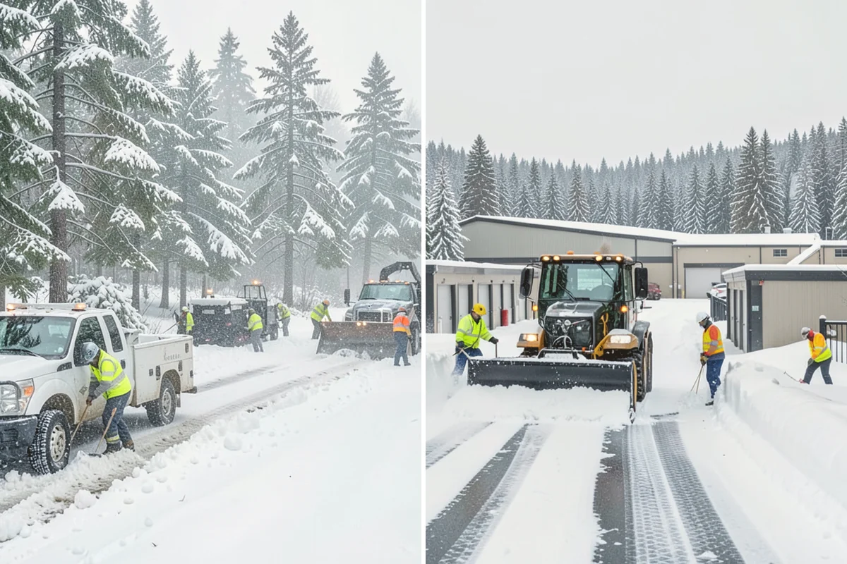 Catch Basin Snow Clearing in Kent, King County, WA - We locate catch basins and storm grates across the site