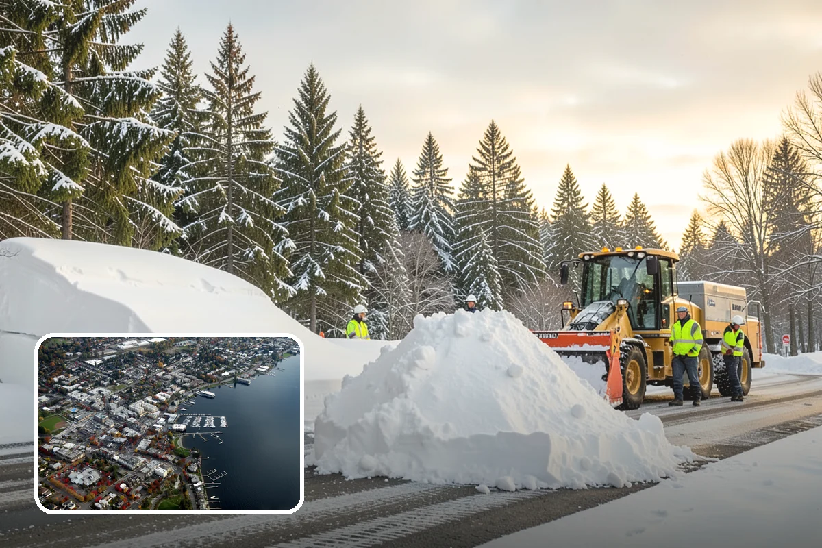 Catch Basin Snow Clearing in Kirkland, King County, WA - Prevents ponding and flooding during thaws and rain events