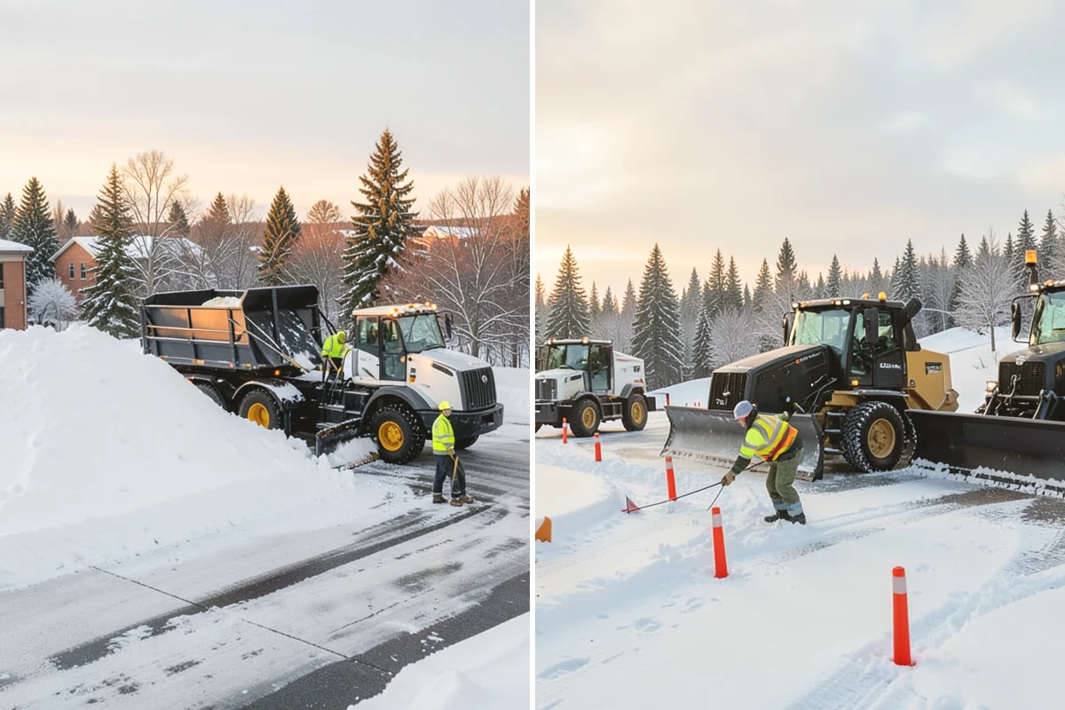 Catch Basin Snow Clearing in La Conner, Skagit County, WA - We locate catch basins and storm grates across the site