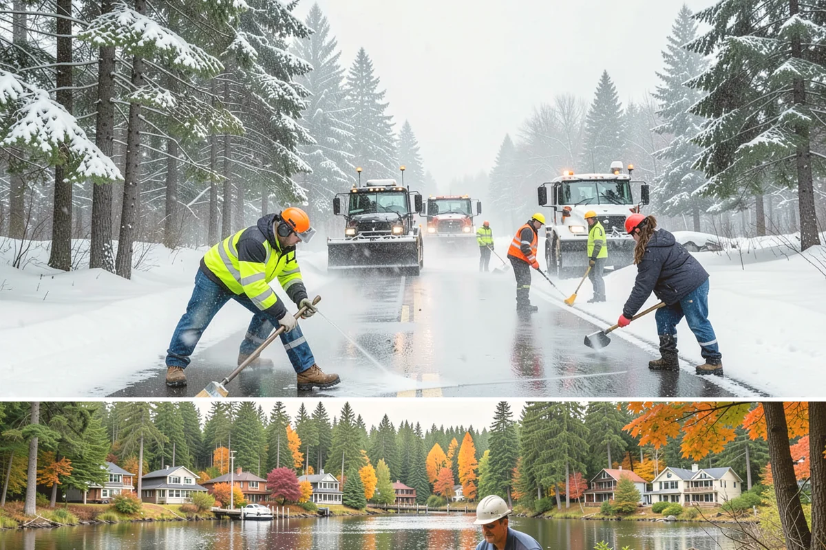 Catch Basin Snow Clearing in La Conner, Skagit County, WA - Basins need clearing right before the thaw cycles and atmospheric rivers that regularly follow our snow events from December...