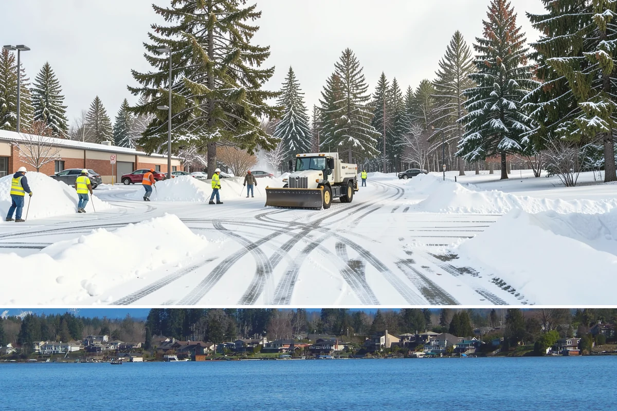 Catch Basin Snow Clearing in Lake Stevens, Snohomish County, WA - Basins need clearing right before the thaw cycles and atmospheric rivers that regularly follow our snow events from December...