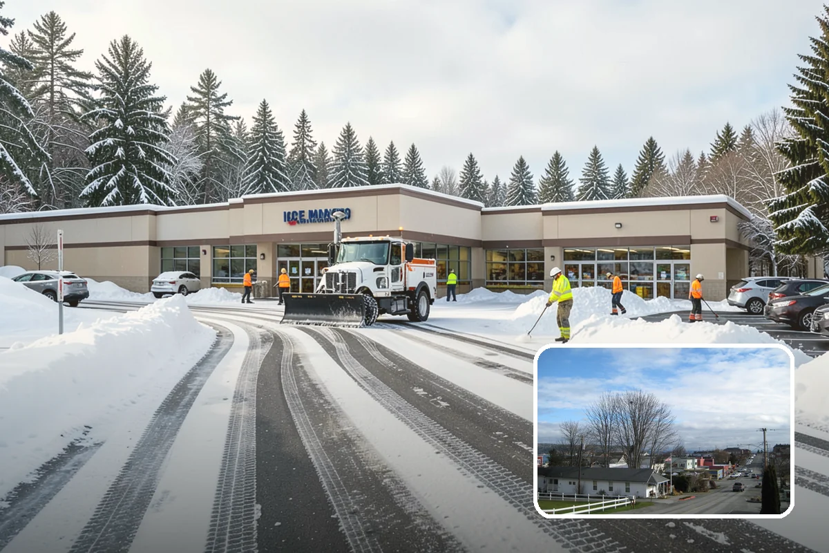 Catch Basin Snow Clearing in Langley, Island County, WA - Prevents ponding and flooding during thaws and rain events