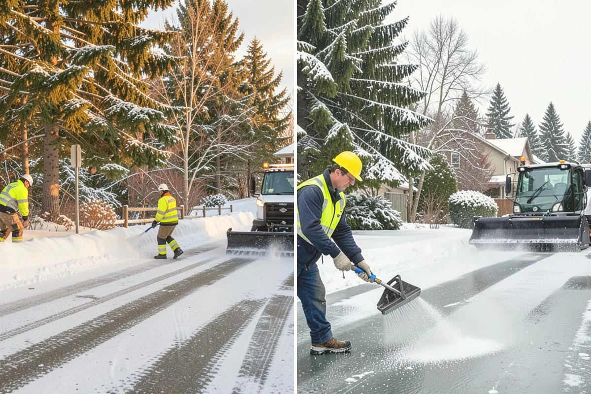 Catch Basin Snow Clearing in Langley, Island County, WA - We locate catch basins and storm grates across the site