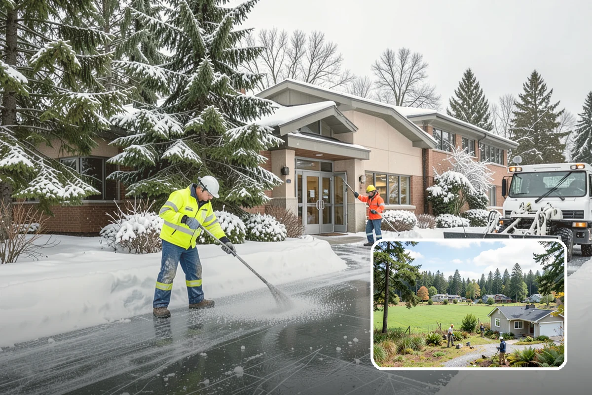 Catch Basin Snow Clearing in Lyman, Skagit County, WA - Prevents ponding and flooding during thaws and rain events